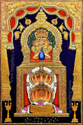 Murugan with Peacock Tanjore Painting