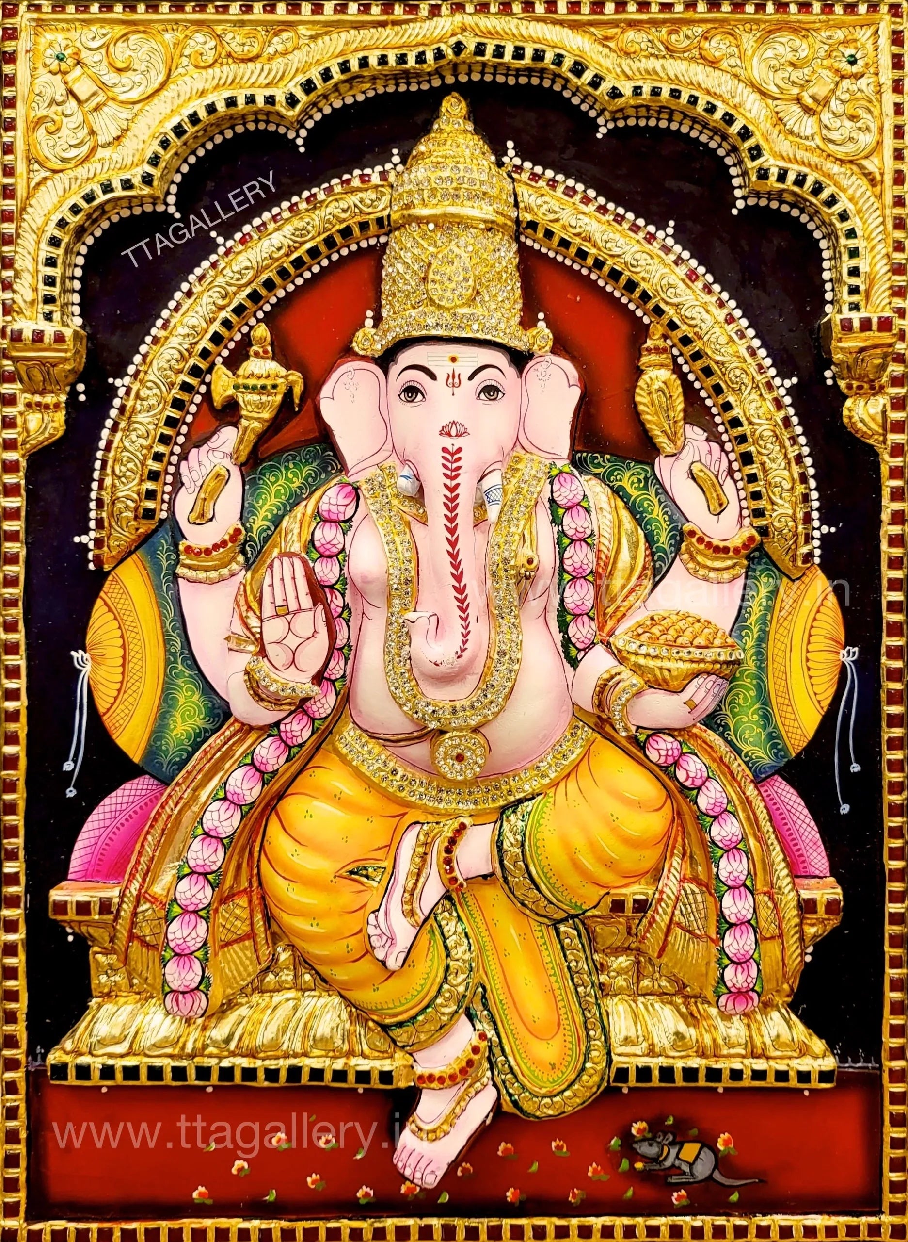 3D Ganesha Tanjore Painting