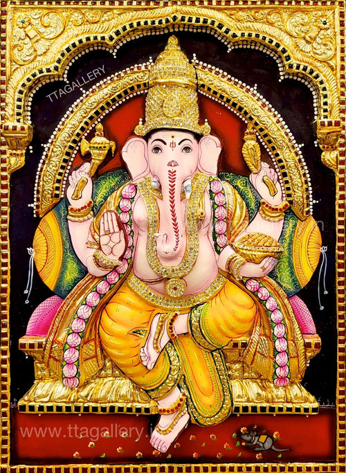 3D Ganesha Tanjore Painting