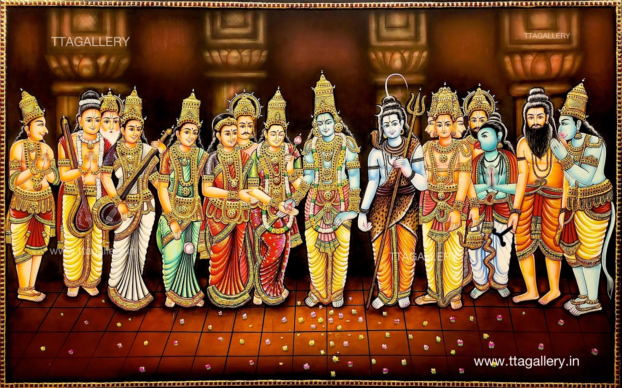 Srinivasa Kalyanam Traditional Tanjore Painting