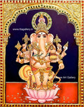 Kan Drishti Ganesha Traditional Tanjore Painting