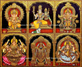 Pooja Painting Semi Embossed Tanjore Painting