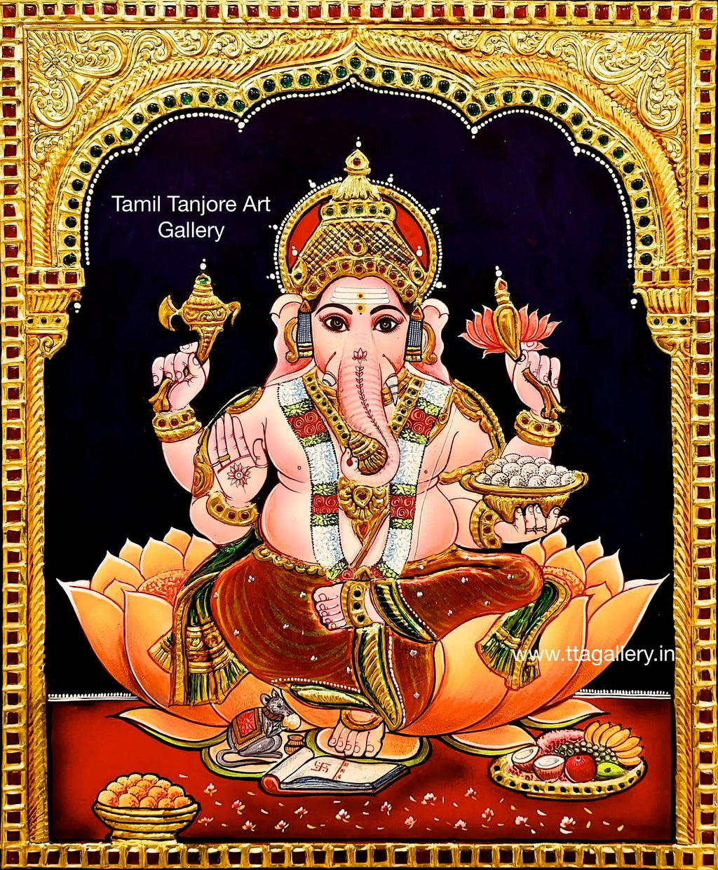 Ganesha Traditional Tanjore Painting