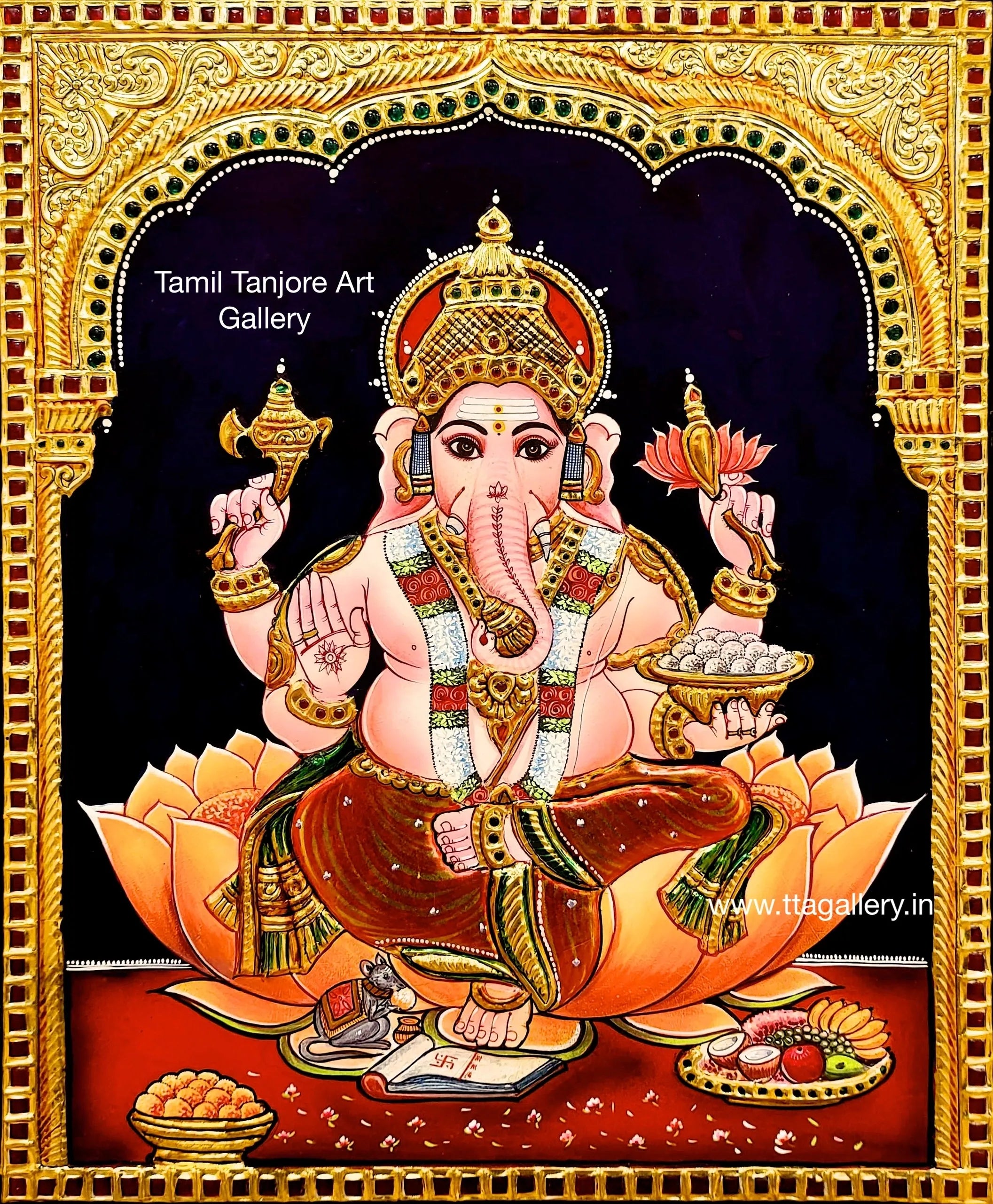 Ganesha Traditional Tanjore Painting
