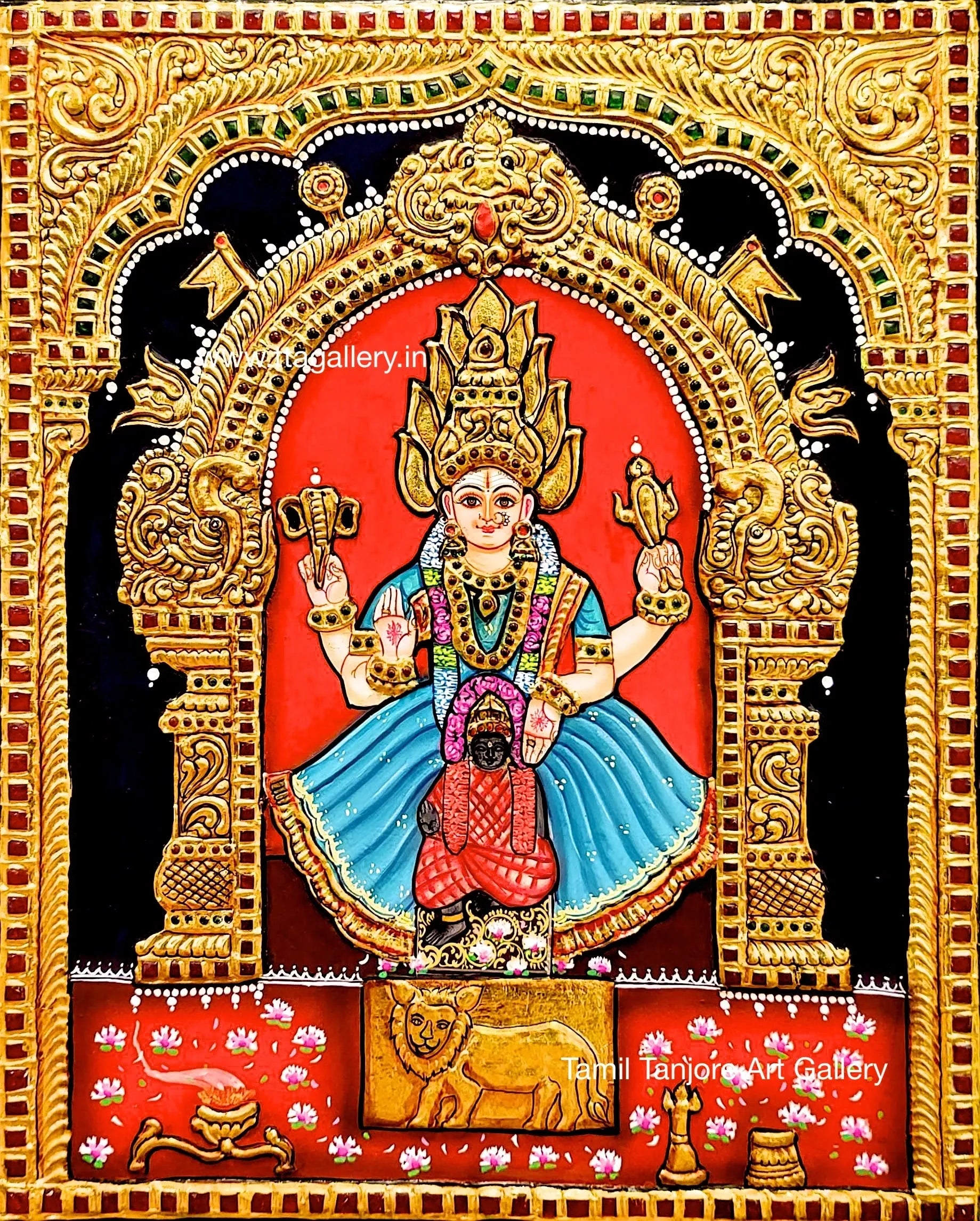 Chelliamman Traditional Tanjore Painting