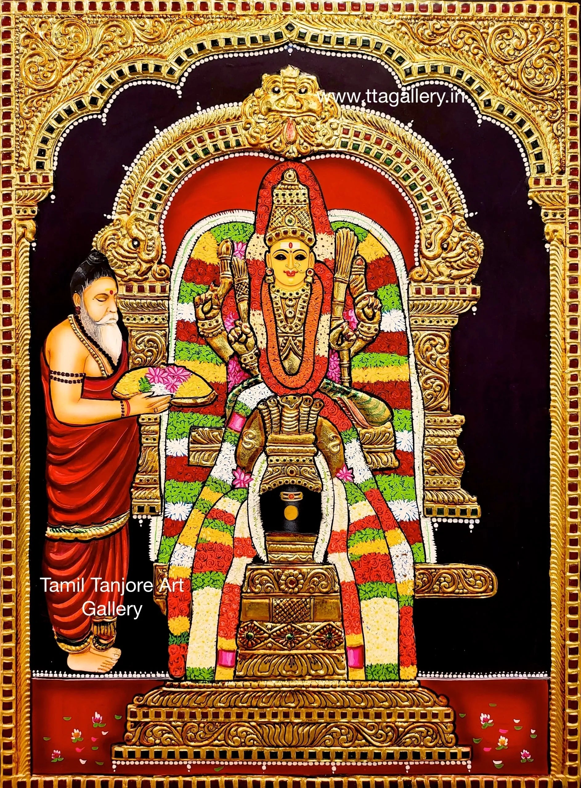Sivakoti Sri Mahalakshmi Sree Peetom Traditional Tanjore Painting