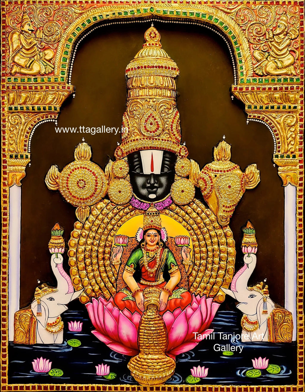 3D Balaji Laklshmi Embossed Tanjore Painting