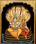 Lakshmi Narayan brown Tanjore Painting