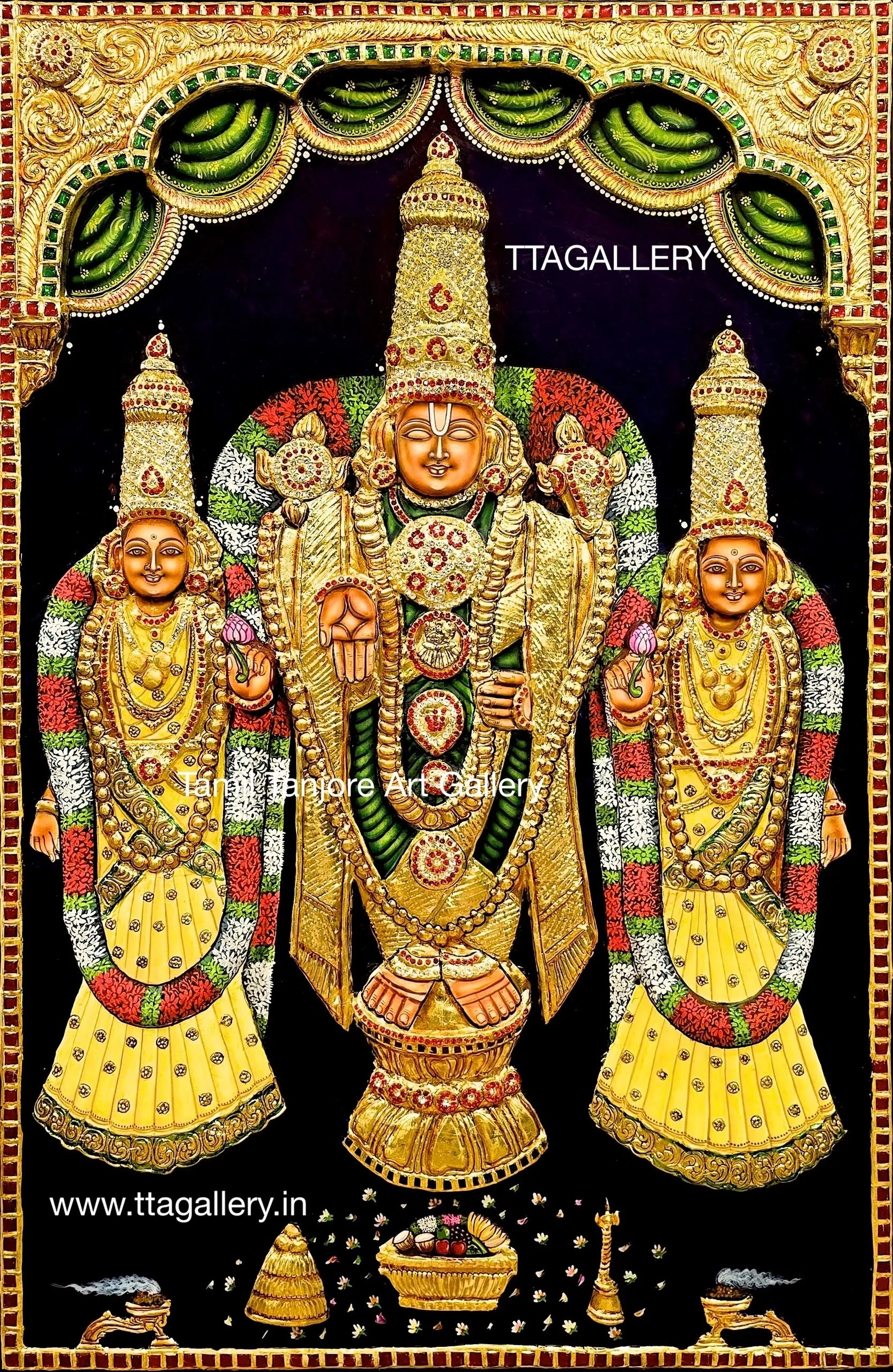 3D Vagagur Perumal Tanjore Painting