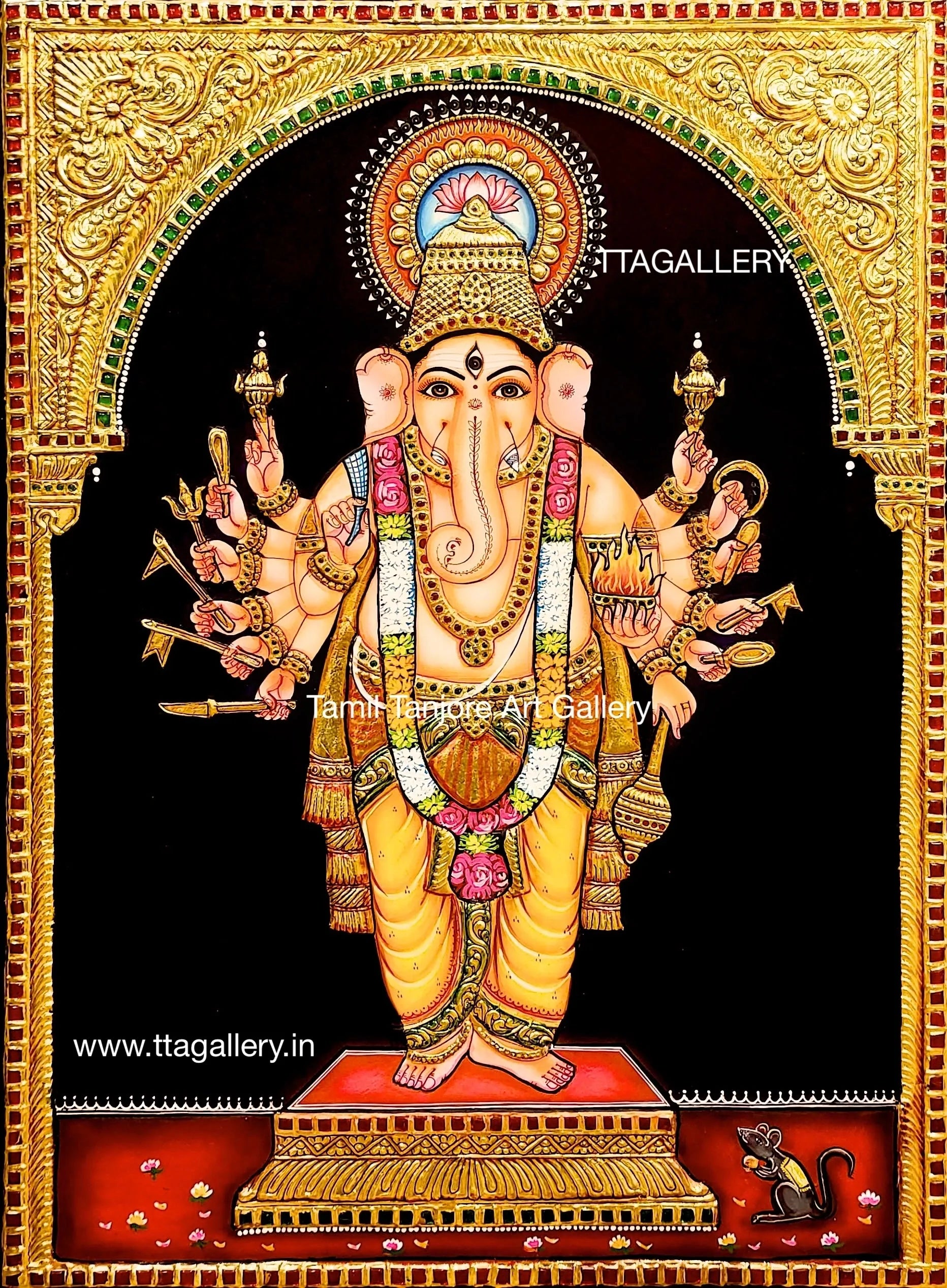 Kanthristi Ganesha Traditonal Tanjore Painting