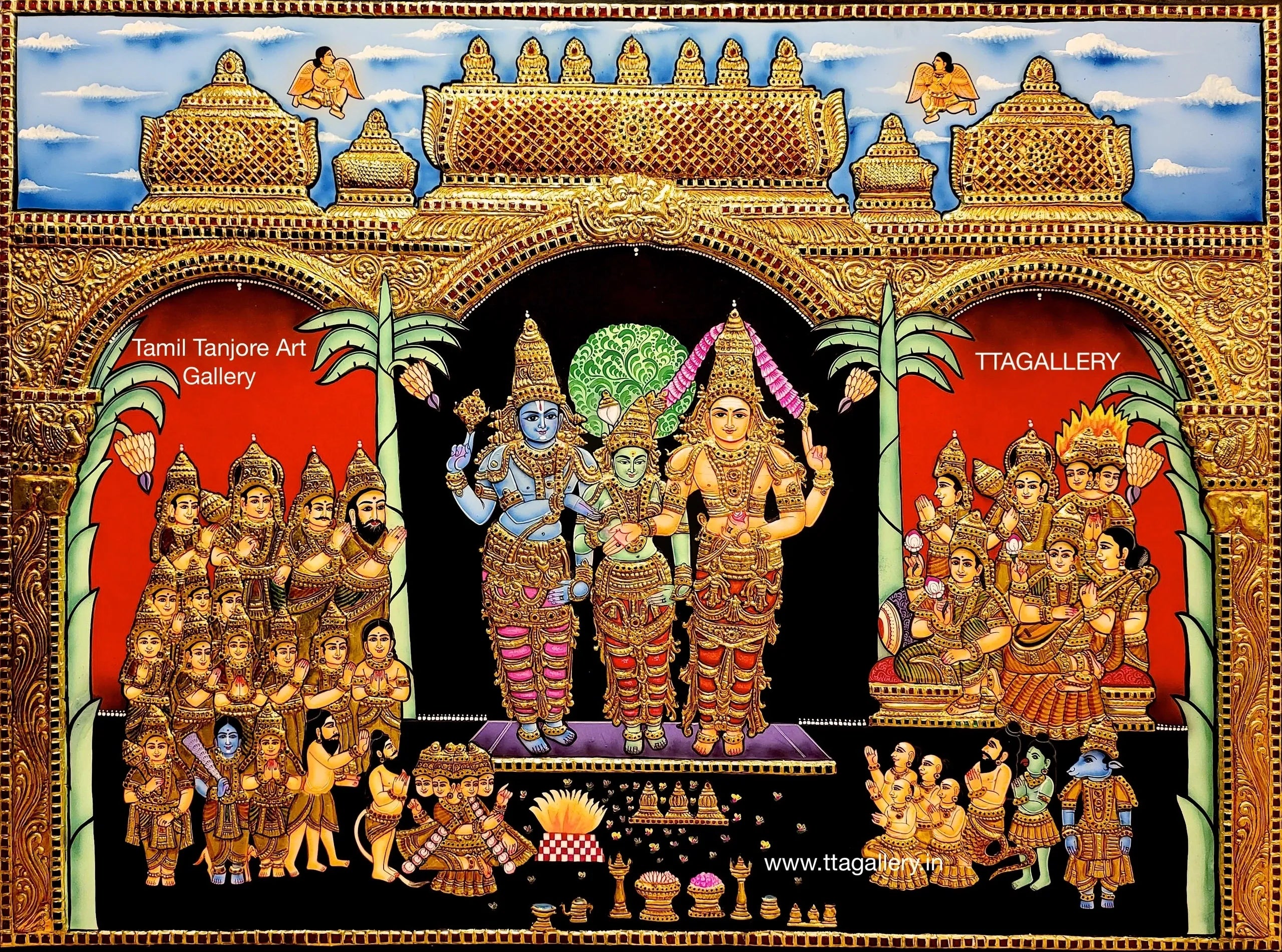 Girija Kalyanam Traditonal Tanjore Painting