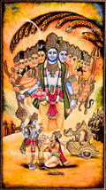 Sri Krishan & Arjuna Semi Embossed Tanjore Painting