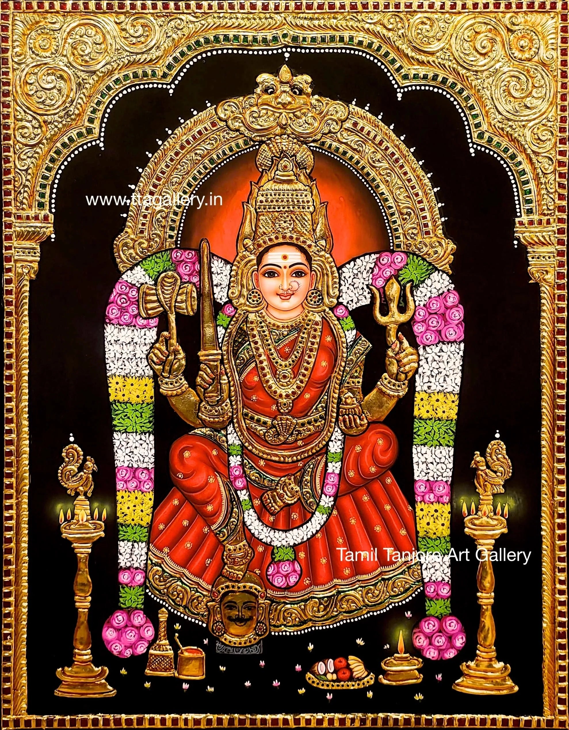 Angala Parameshwari Amman Traditonal Tanjore Painting