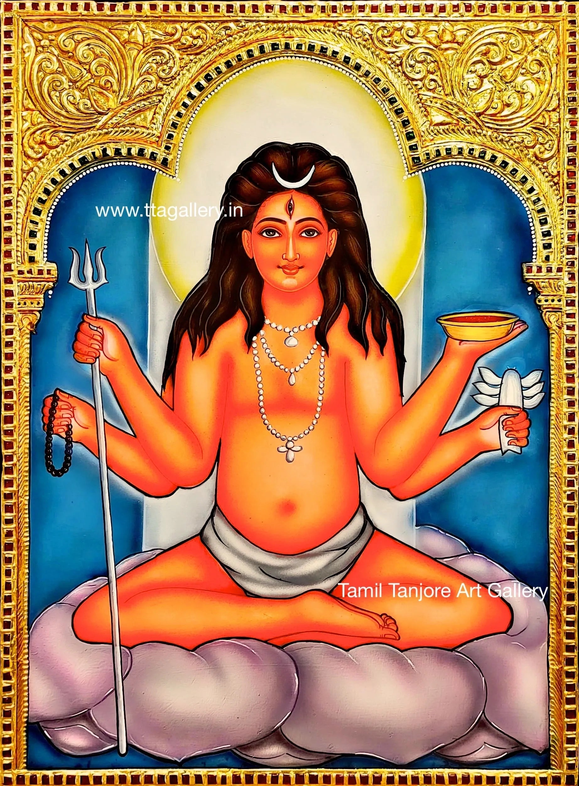 Nandkeshwar Bhairava Traditonal Tanjore Painting