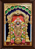 3D Thirupathi Balaji Red Tanjore Painting