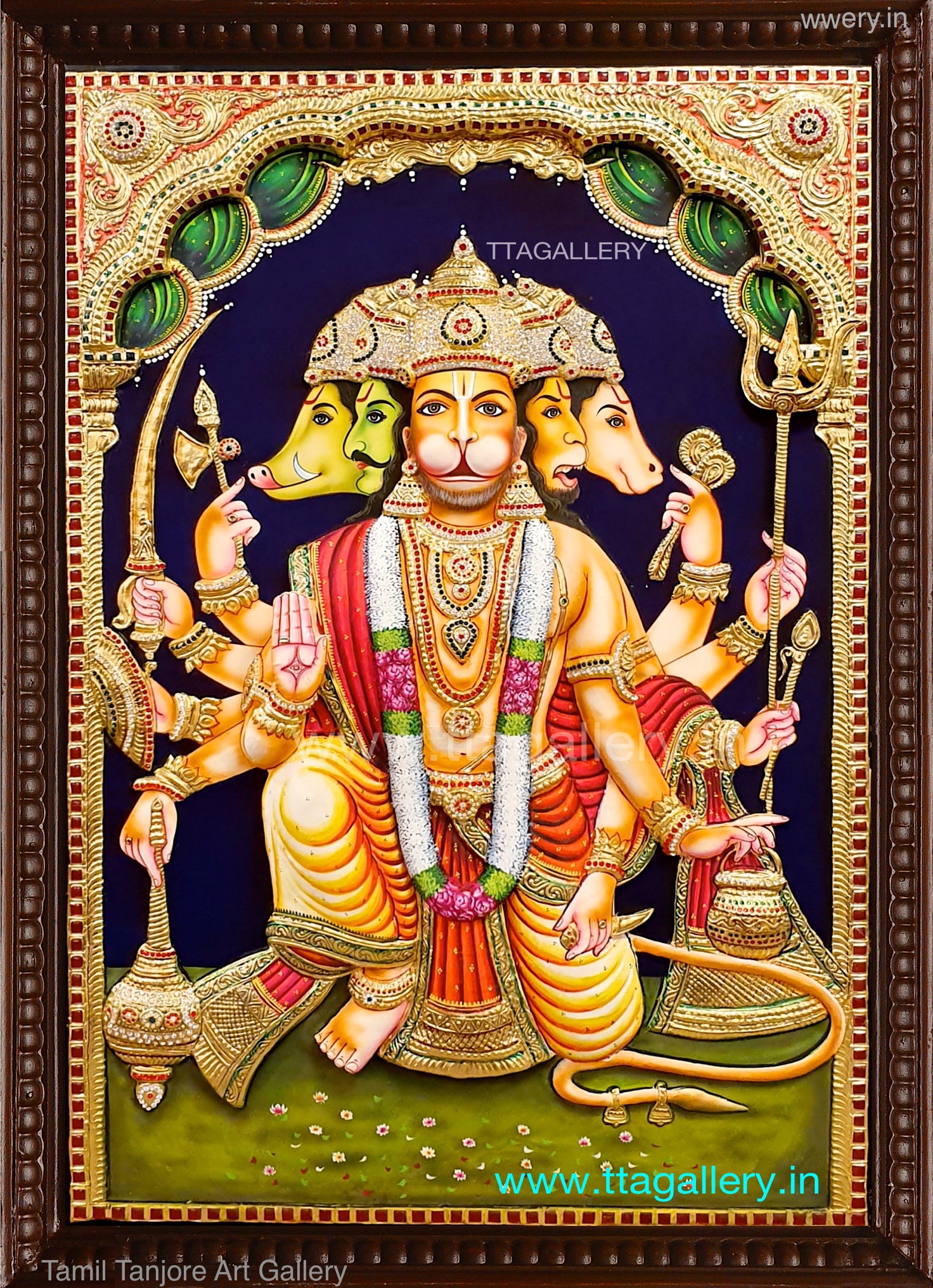 3D Hanuman Tanjore Painting