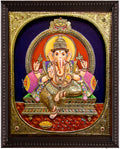 3D Ganesha Embossed Tanjore Painting