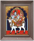 Rishaba vaganam shivan parvathi Tanjore Painting