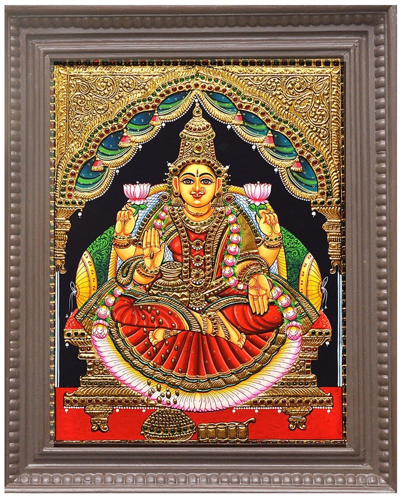 Dhanalakshmi Red Tanjore Painting