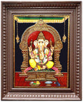 Vinayakar Yellow Tanjore Painting