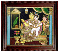 Yasodha Kannan With Parrot Tanjore Painting