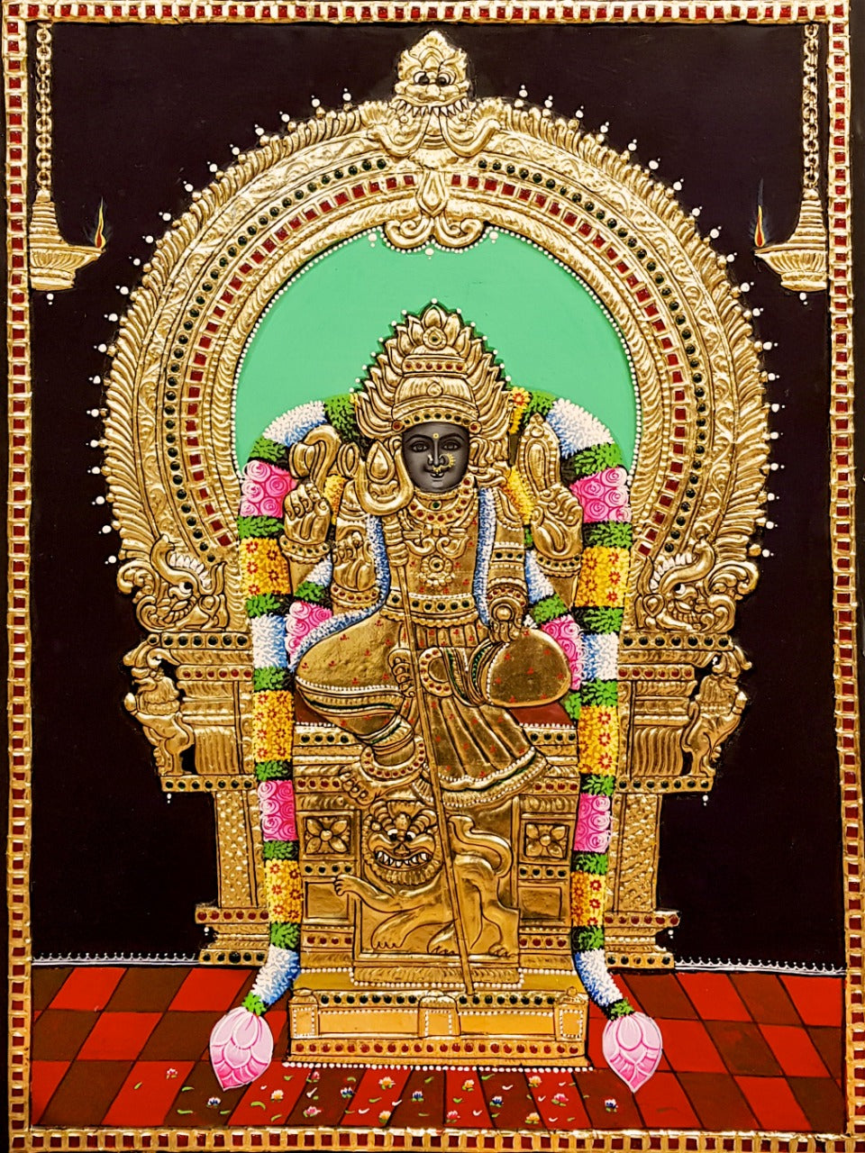 Angala Parameshwari Gold Tanjore Painting