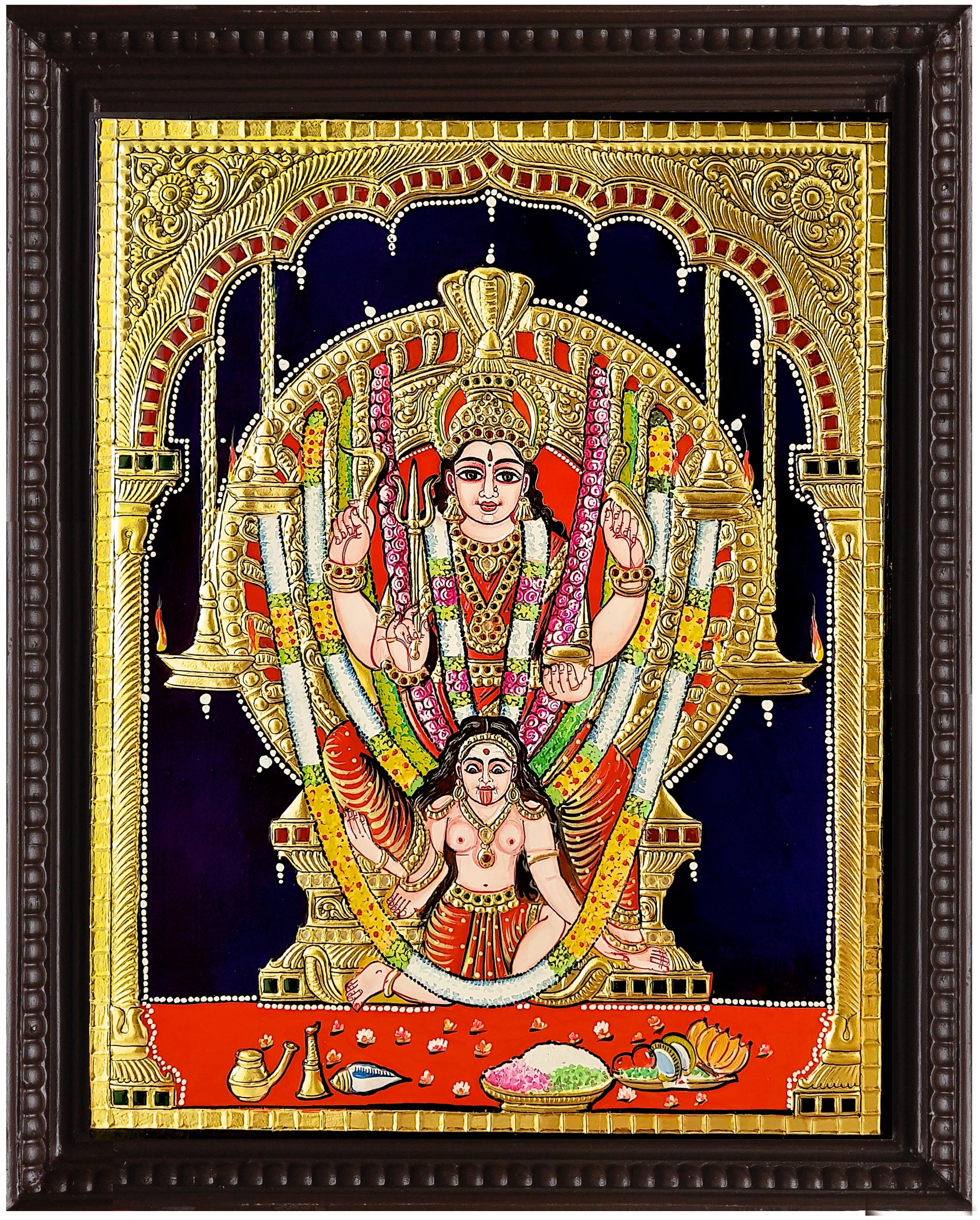 Attukal Bhagavathy Tanjore Painting
