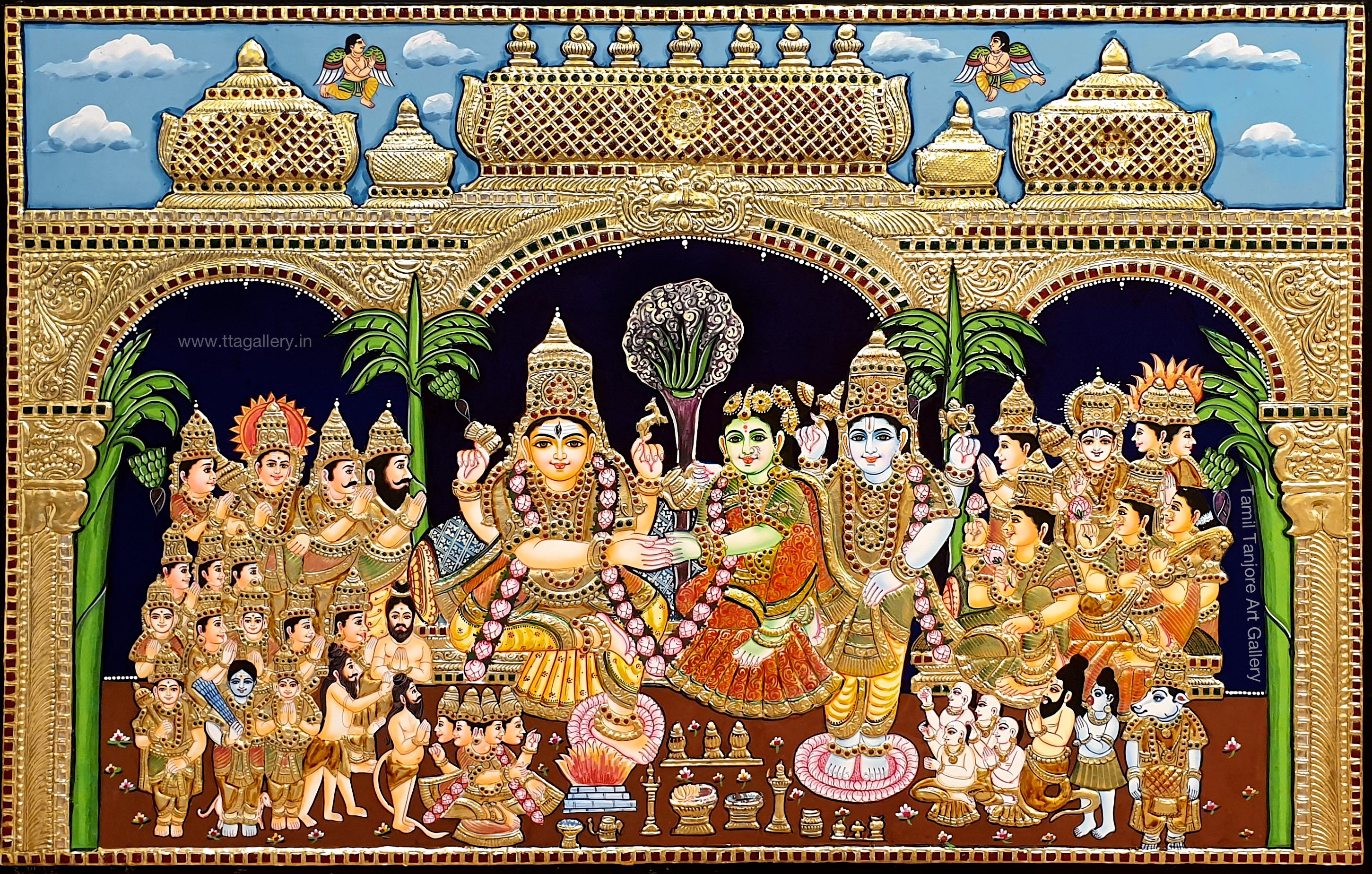 Girija Kalyanam Tanjore Painting