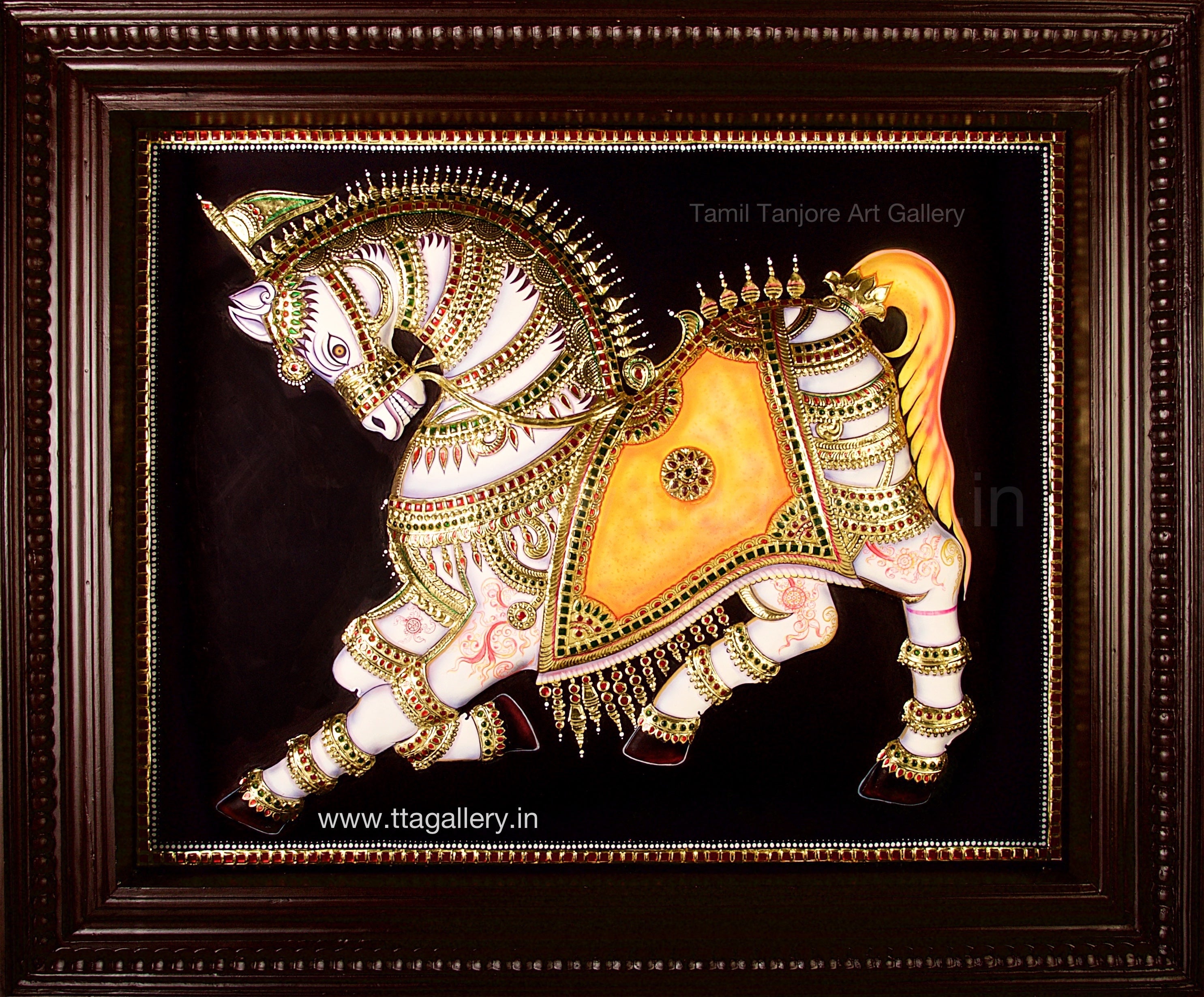3D Ashvamedha Horse Tanjore Painting