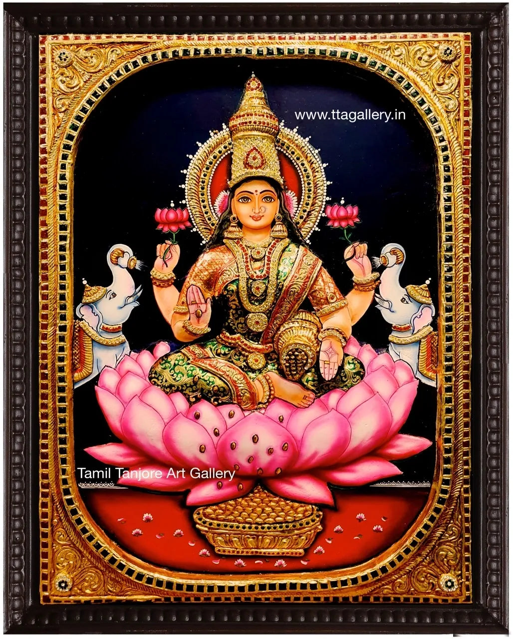 3D Gajalakshmi Tanjore Painting