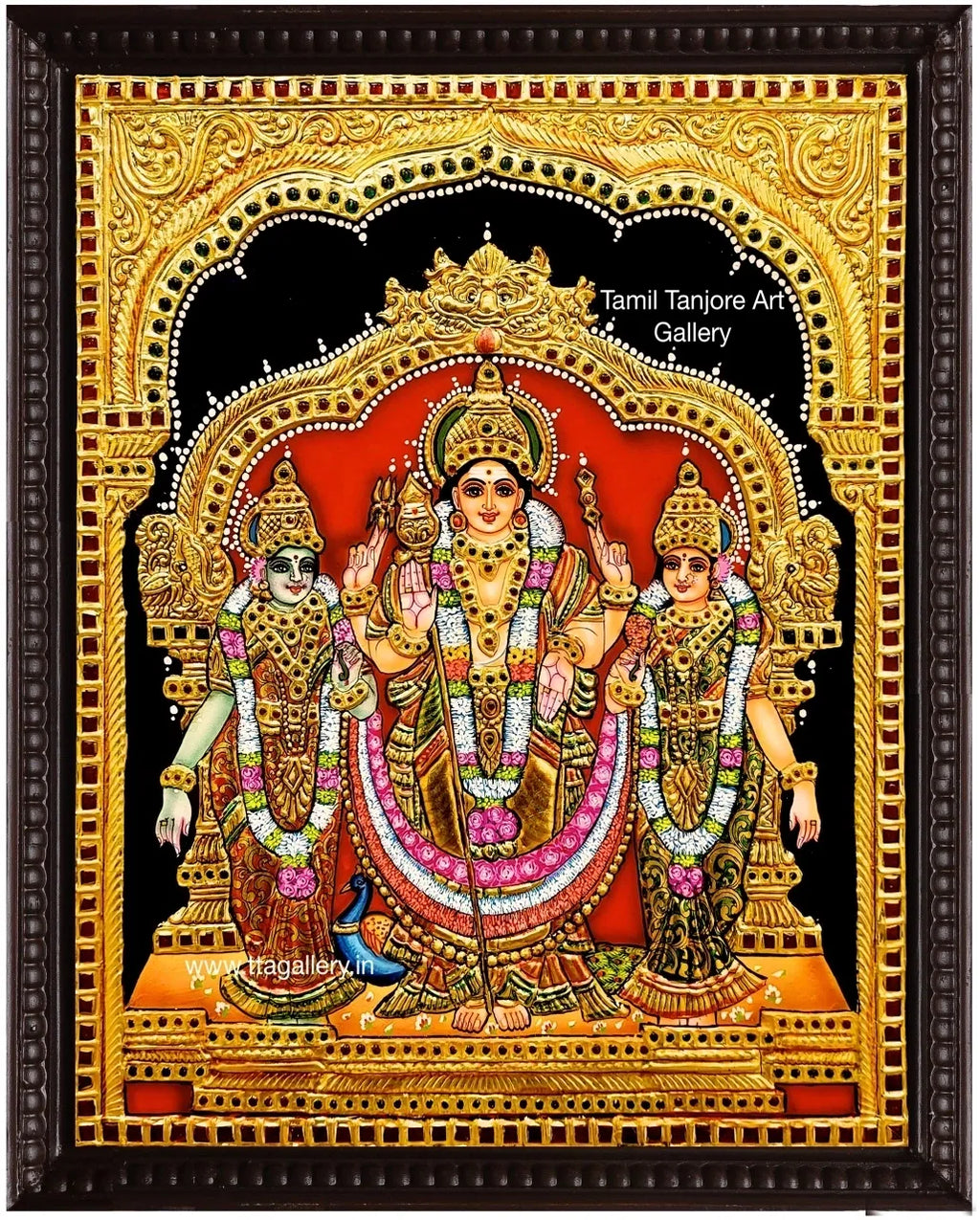 Murugan Valli Deivanai Tanjore Painting