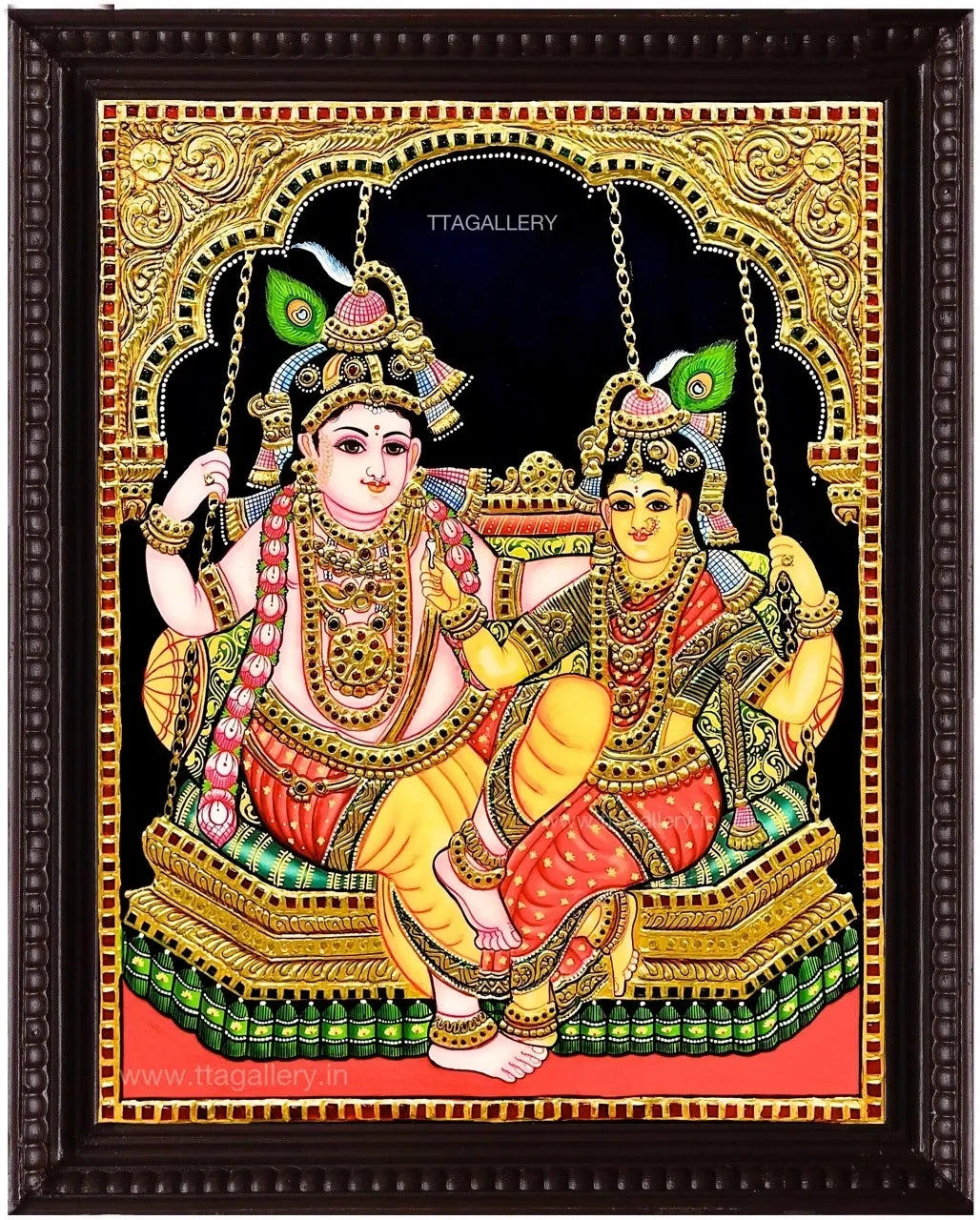 Oonjal radhakrishna Tanjore Painting