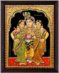 Lord Krishna and Radha, Rukmani Tanjore Painting