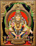 Ayyapan Antique finish Semi Embossed Tanjore Painting