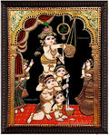 Butter Krishna with Friends Tanjore Painting
