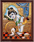 Butter Krishna Tanjore Painting