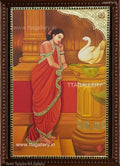 Lady with Swan Tanjore Painting