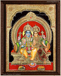 Lakshmi Narayan Blue Tanjore Painting