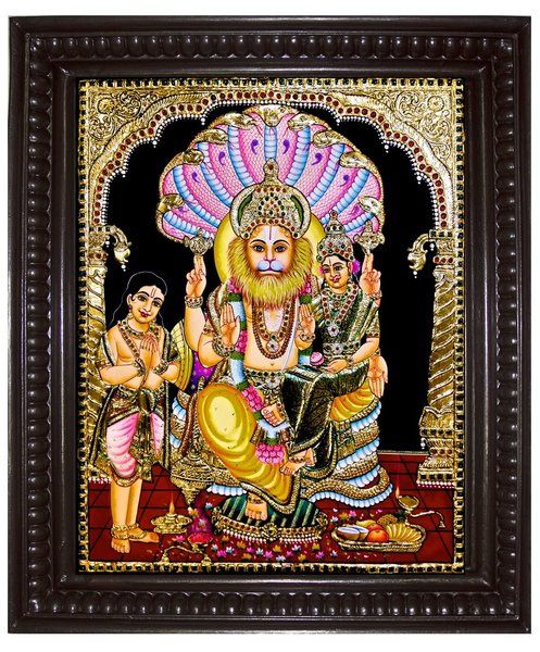 Narasimman With Lakshmi Tanjore Painting