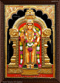 Lord Murugan 3D Embossed Tanjore Painting