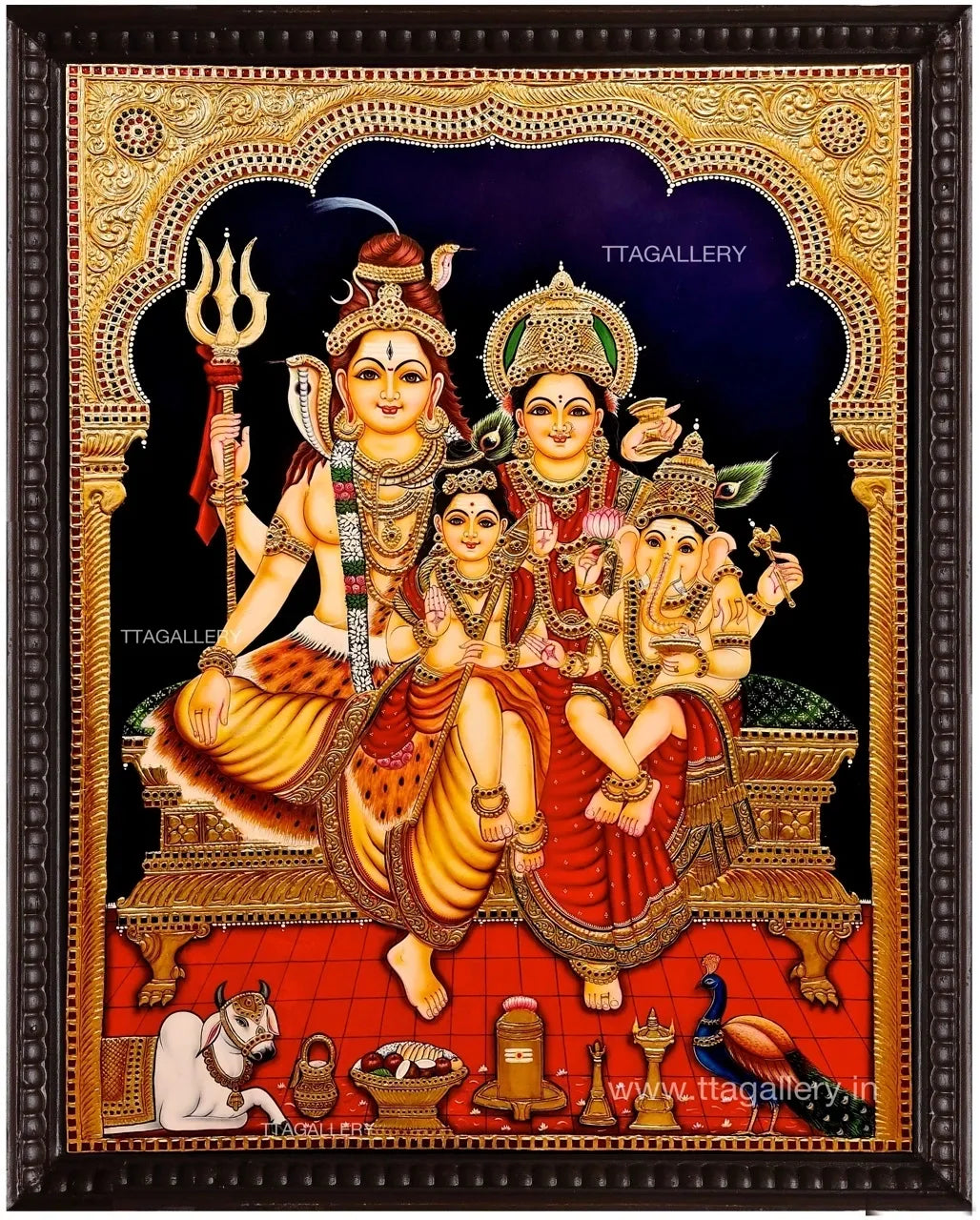 Lord Shiva Family Tanjore Painting
