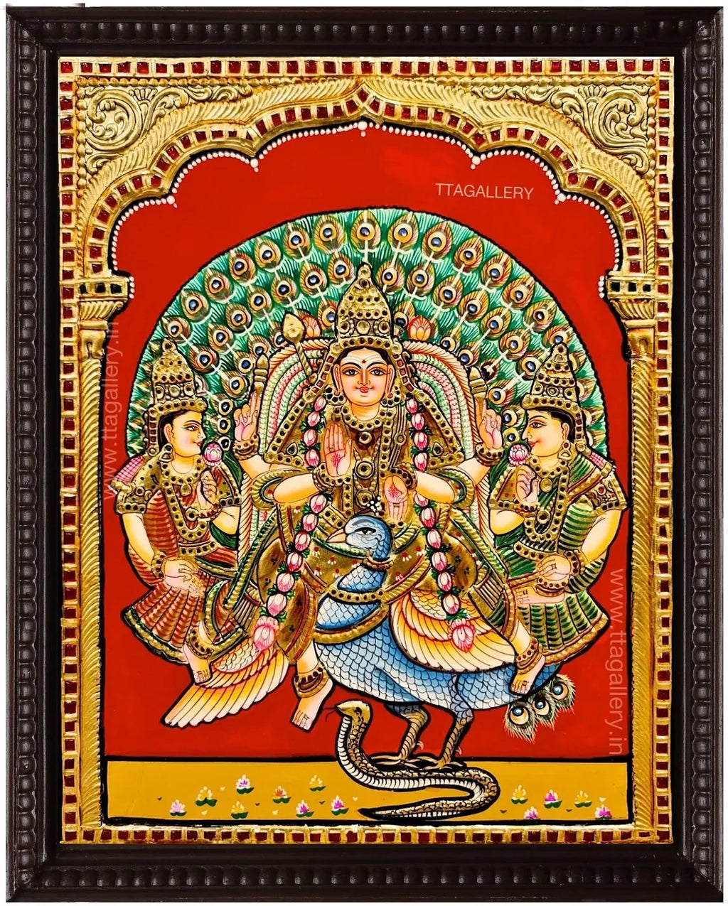 Murugan Valli Deivanai Tanjore Painting