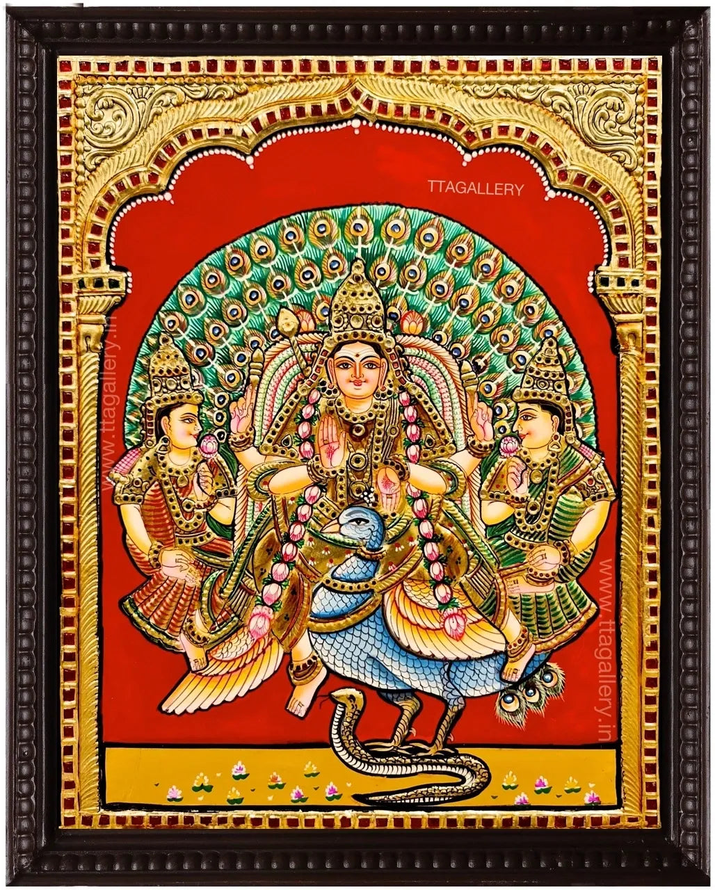 Murugan Valli Deivanai Tanjore Painting