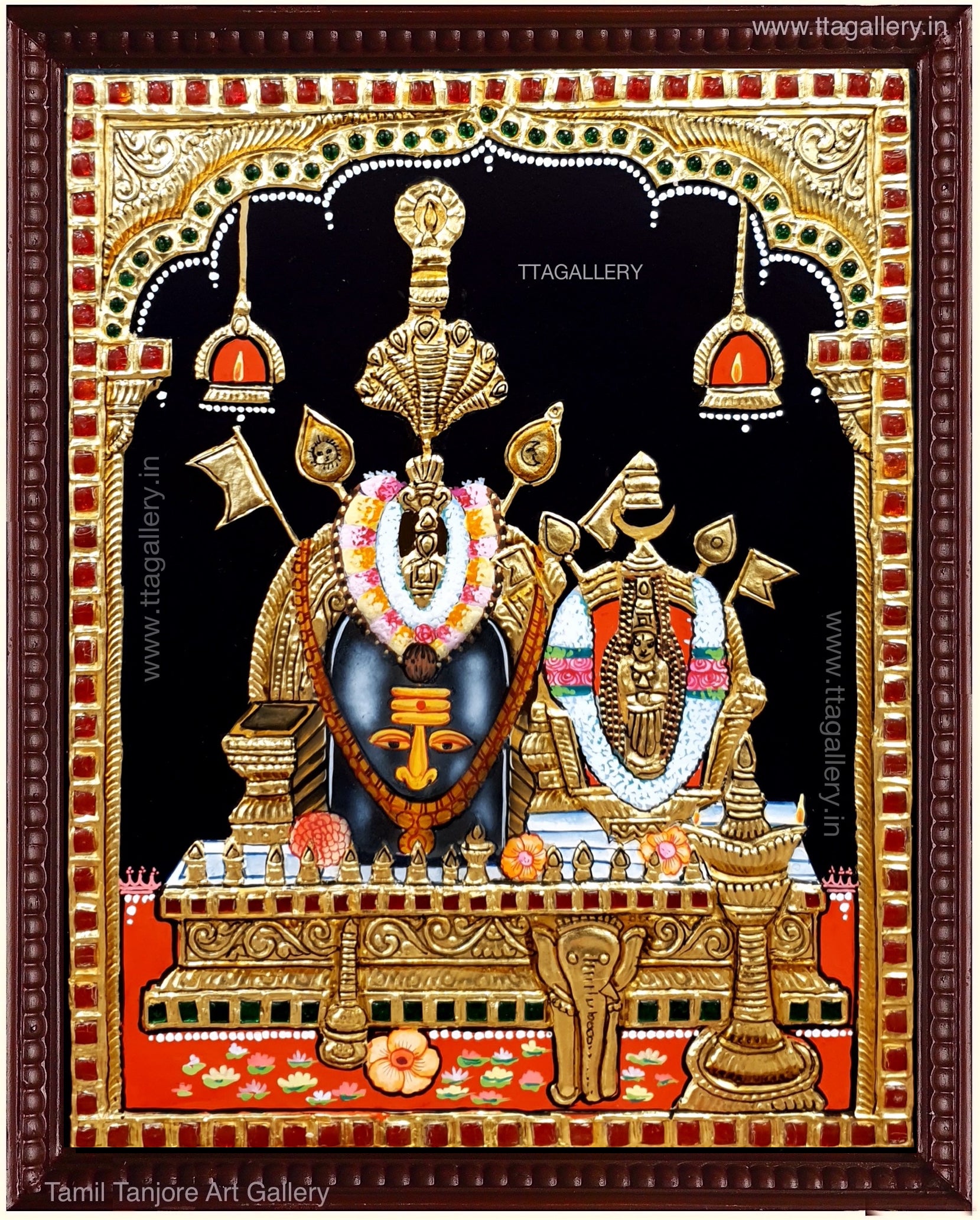 Paadi Sri Igguthappa Swamy Tanjore Painting