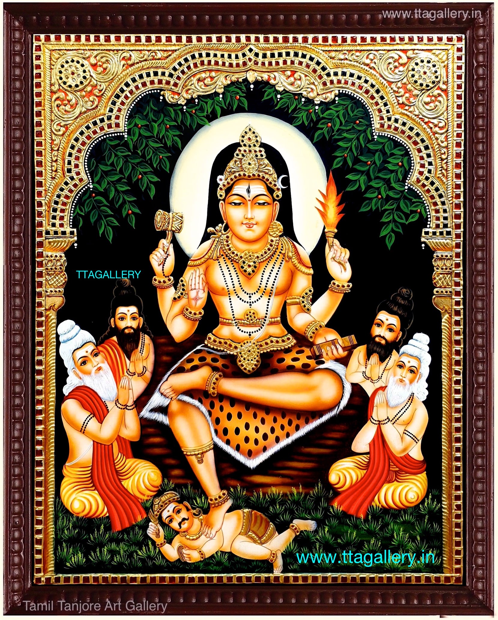 Dhakshinamurthy 3 Tanjore Painting