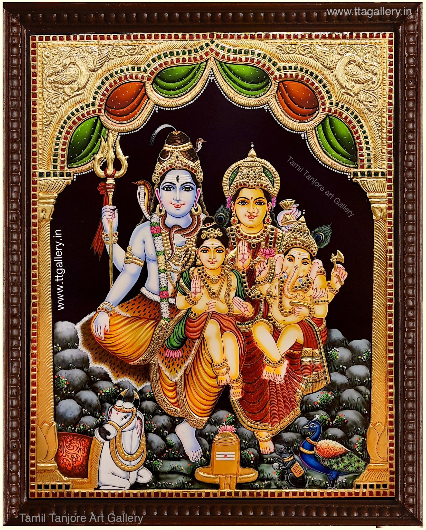 Shiva Family Tanjore Painting