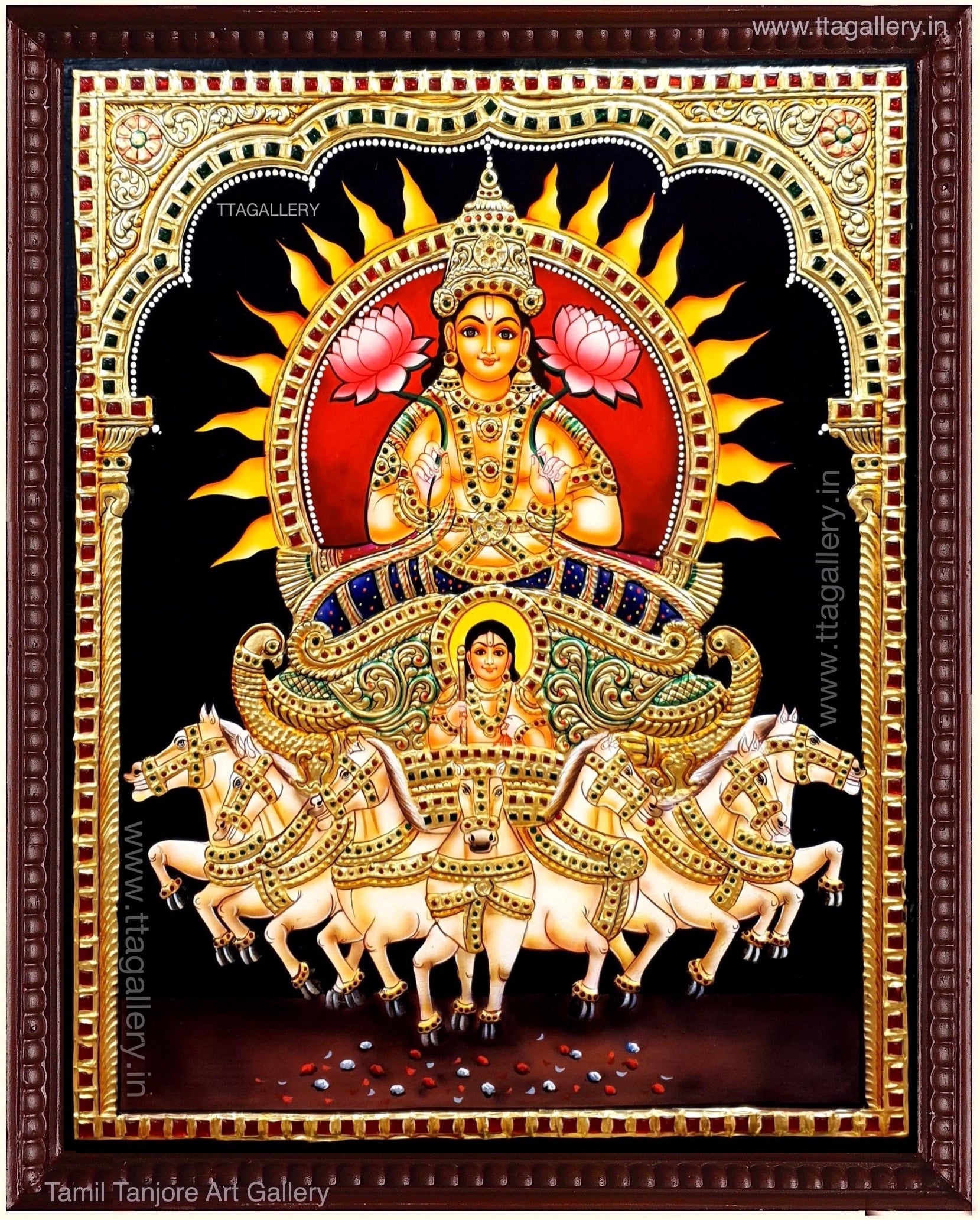 Shri Surya Bhagvan Tanjore Painting