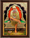 Golden Sai Baba Tanjore Painting