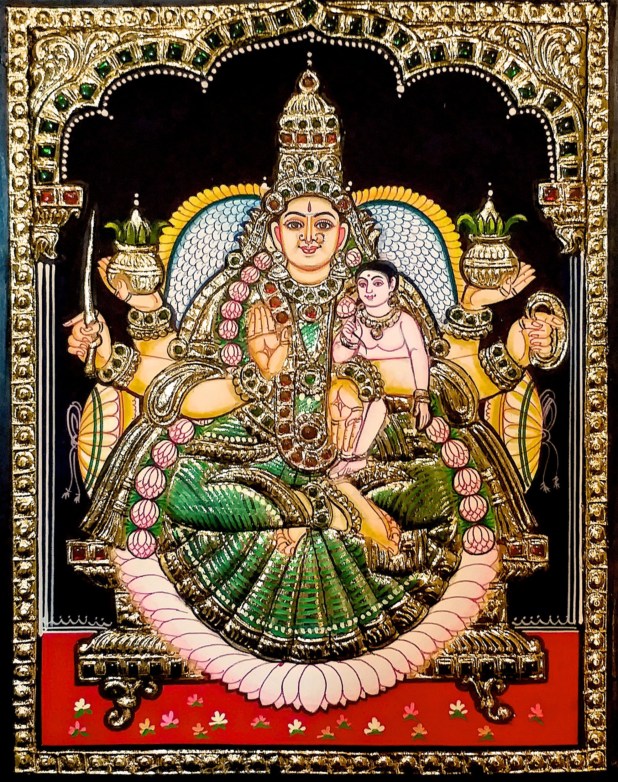 Santhana Lakshmi Tanjore Painting