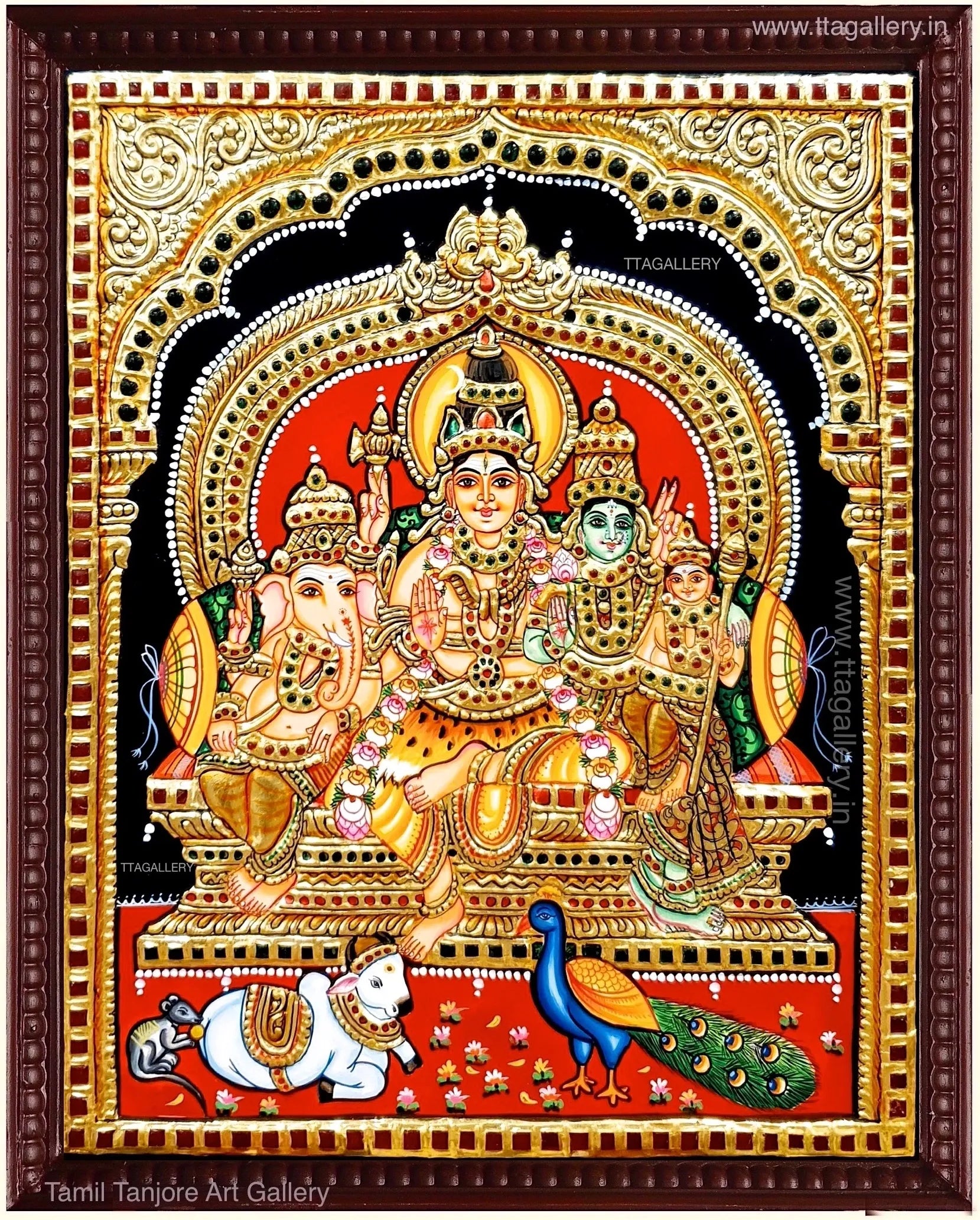 Shivan Family Tanjore Painting